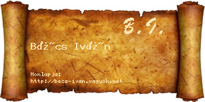 Bécs Iván névjegykártya