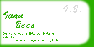 ivan becs business card